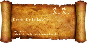 Kroh Kristóf névjegykártya