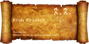 Kroh Kristóf névjegykártya