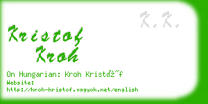 kristof kroh business card